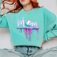 Mom Baseball Ice Cream Drip Birthday Boy Family Comfort Colors Sweatshirt Butter