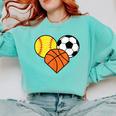 Mom Sports Heart Soccer Basketball Baseball Softball Comfort Colors Sweatshirt Butter Mom Sports Heart Soccer Basketball Baseball Softball Comfort Colors Sweatshirt Butter