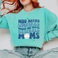 Who Needs Umpires When We Have Baseball Moms Groovy Retro Comfort Colors Sweatshirt Butter