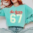 Number 67 Meme Six Seven Baseball Style Kids Boy Teen Comfort Colors Sweatshirt Butter