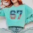 Number 67 USA Raglan Baseball Tee Comfort Colors Sweatshirt Butter
