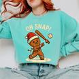 Oh Snap Gingerbreadman Baseball Christmas Men Boys Toddlers Comfort Colors Sweatshirt Butter