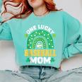 One Lucky Baseball Mom St Patricks Day Rainbow Mother Mama Comfort Colors Sweatshirt Butter