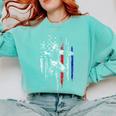 Patriotic Baseball Catcher American Flag Sports Tee Comfort Colors Sweatshirt Butter