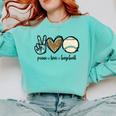Peace Love Baseball Lover Motif For Women Pink Baseball Mom Comfort Colors Sweatshirt Butter Peace Love Baseball Lover Motif For Women Pink Baseball Mom Comfort Colors Sweatshirt Butter