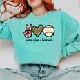 Peace Love Baseball Mom Leopard Print Cheetah Pattern Comfort Colors Sweatshirt Butter