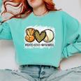 Peace Love Baseball Mom Leopard Print Mother's Day Comfort Colors Sweatshirt Butter Peace Love Baseball Mom Leopard Print Mother's Day Comfort Colors Sweatshirt Butter