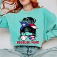 Puerto Rico Baseball Mom Messy Bun Boricua Comfort Colors Sweatshirt Butter Puerto Rico Baseball Mom Messy Bun Boricua Comfort Colors Sweatshirt Butter