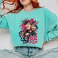 Punk Girl With Anger Kanji And Baseball Bat Comfort Colors Sweatshirt Butter Punk Girl With Anger Kanji And Baseball Bat Comfort Colors Sweatshirt Butter