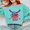 Respect The Drip Baseball American Flag Ice Cream Drip Youth Comfort Colors Sweatshirt Butter Respect The Drip Baseball American Flag Ice Cream Drip Youth Comfort Colors Sweatshirt Butter