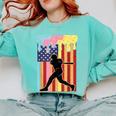 Retro Baseball Drip Boys Ice Cream Patriotic American Flag Comfort Colors Sweatshirt Butter