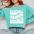 Retro Baseball Mom Summer Groovy Appreciation Comfort Colors Sweatshirt Butter