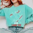 Run I Dare You Baseball Catcher Graphic Players Fans Comfort Colors Sweatshirt Butter Run I Dare You Baseball Catcher Graphic Players Fans Comfort Colors Sweatshirt Butter