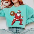 Santa Playing Baseball Baseball Lover Baseballer Xmas Comfort Colors Sweatshirt Butter