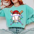 Santa Sports Christmas Baseball Player Comfort Colors Sweatshirt Butter Santa Sports Christmas Baseball Player Comfort Colors Sweatshirt Butter
