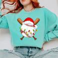 Santa Sports For Men Boys Christmas Baseball Player Comfort Colors Sweatshirt Butter