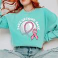 Save 2nd Base Breast Cancer Awareness Pink Ribbon Baseball Comfort Colors Sweatshirt Butter Save 2nd Base Breast Cancer Awareness Pink Ribbon Baseball Comfort Colors Sweatshirt Butter