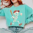 Skeleton Batting Baseball Halloween Boys Men Kids Comfort Colors Sweatshirt Butter
