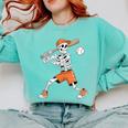 Skeleton Batting Baseball Halloween Comfort Colors Sweatshirt Butter Skeleton Batting Baseball Halloween Comfort Colors Sweatshirt Butter