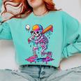 Skelton Playing Baseball Halloween Baseball Drip Boys Kids Comfort Colors Sweatshirt Butter Skelton Playing Baseball Halloween Baseball Drip Boys Kids Comfort Colors Sweatshirt Butter