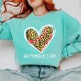 Softball Baseball Mom Valentine Leopard Heart Mother's Day Comfort Colors Sweatshirt Butter