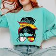 Spanish Baseball Mom Messy Bun Spain Baseball Girl Comfort Colors Sweatshirt Butter Spanish Baseball Mom Messy Bun Spain Baseball Girl Comfort Colors Sweatshirt Butter