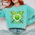 St Patrick Day Baseball Drip Ice Cream Boys Men Comfort Colors Sweatshirt Butter St Patrick Day Baseball Drip Ice Cream Boys Men Comfort Colors Sweatshirt Butter