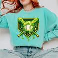 St Patrick's Day Baseball Boys Ice Cream Drip Youth Kids Comfort Colors Sweatshirt Butter
