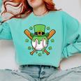 St Patricks Day Baseball Drip Ice Cream Baseball Home Plate Comfort Colors Sweatshirt Butter
