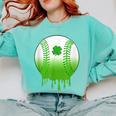 St Patricks Day Shamrock Baseball Irish Boys Kids Men Comfort Colors Sweatshirt Butter