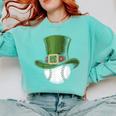 St Patricks Day Shamrock Baseball Saint Paddy's Kids Boys Comfort Colors Sweatshirt Butter