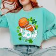 St Patricks Day Shamrock Basketball Baseball Football Soccer Comfort Colors Sweatshirt Butter