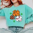 St Patricks Day Shamrock Basketball Baseball Men Boys Kids Comfort Colors Sweatshirt Butter