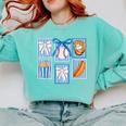 Stamps Coquette Bow Baseball Kids Youth Girls Baseball Mom Comfort Colors Sweatshirt Butter