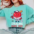 Stealing Hearts And Bases Baseball Player Valentine's Day Comfort Colors Sweatshirt Butter
