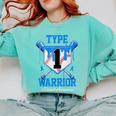 T1D Warrior Baseball Drip Diabetes Awareness Blue Ribbon Comfort Colors Sweatshirt Butter