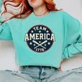 Team America 1776 4th Of July Patriotic Baseball Comfort Colors Sweatshirt Butter Team America 1776 4th Of July Patriotic Baseball Comfort Colors Sweatshirt Butter
