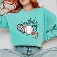 That's My Boy Leopard Heart Baseball Mom Comfort Colors Sweatshirt Butter