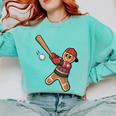 Ugly Christmas Sweater Gingerbread Baseball Toddler Kids Comfort Colors Sweatshirt Butter