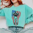 US Flag Baseball Player Batter Sport Lover Team Coach Family Comfort Colors Sweatshirt Butter