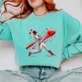 Valentine Baseball Player Drip Comfort Colors Sweatshirt Butter Valentine Baseball Player Drip Comfort Colors Sweatshirt Butter