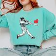 Valentines Baseball Batter Heart Player Silhouette Premium Tri-Blend Comfort Colors Sweatshirt Butter Valentines Baseball Batter Heart Player Silhouette Premium Tri-Blend Comfort Colors Sweatshirt Butter