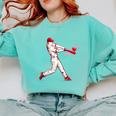 Valentines Day Baseball Batter Silhouette Heart For Men Boys Comfort Colors Sweatshirt Butter