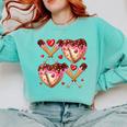 Valentines Day Drip Heart Baseball XOXO Boys Kids Men Sport Comfort Colors Sweatshirt Butter