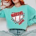 Warriors Home Plate Baseball Sports Baseball Mom Comfort Colors Sweatshirt Butter