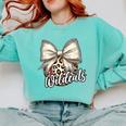 Wildcats Baseball Leopard Print Coquette Bow Mascot Game Day Comfort Colors Sweatshirt Butter Wildcats Baseball Leopard Print Coquette Bow Mascot Game Day Comfort Colors Sweatshirt Butter
