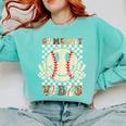 Women Kids Baseball Game Day Vibes Smile Baseball Mom Comfort Colors Sweatshirt Butter Women Kids Baseball Game Day Vibes Smile Baseball Mom Comfort Colors Sweatshirt Butter
