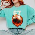 Women's 67 Baseball Boys Birthday Teens Six Seven Brainrot Comfort Colors Sweatshirt Butter Women's 67 Baseball Boys Birthday Teens Six Seven Brainrot Comfort Colors Sweatshirt Butter