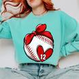 Womens Custom Baseball Mom Number 12 Heart For Mom Mommy Comfort Colors Sweatshirt Butter Womens Custom Baseball Mom Number 12 Heart For Mom Mommy Comfort Colors Sweatshirt Butter