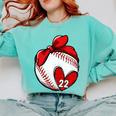Womens Custom Baseball Mom Number 22 Heart For Mom Mommy Premium Comfort Colors Sweatshirt Butter Womens Custom Baseball Mom Number 22 Heart For Mom Mommy Premium Comfort Colors Sweatshirt Butter